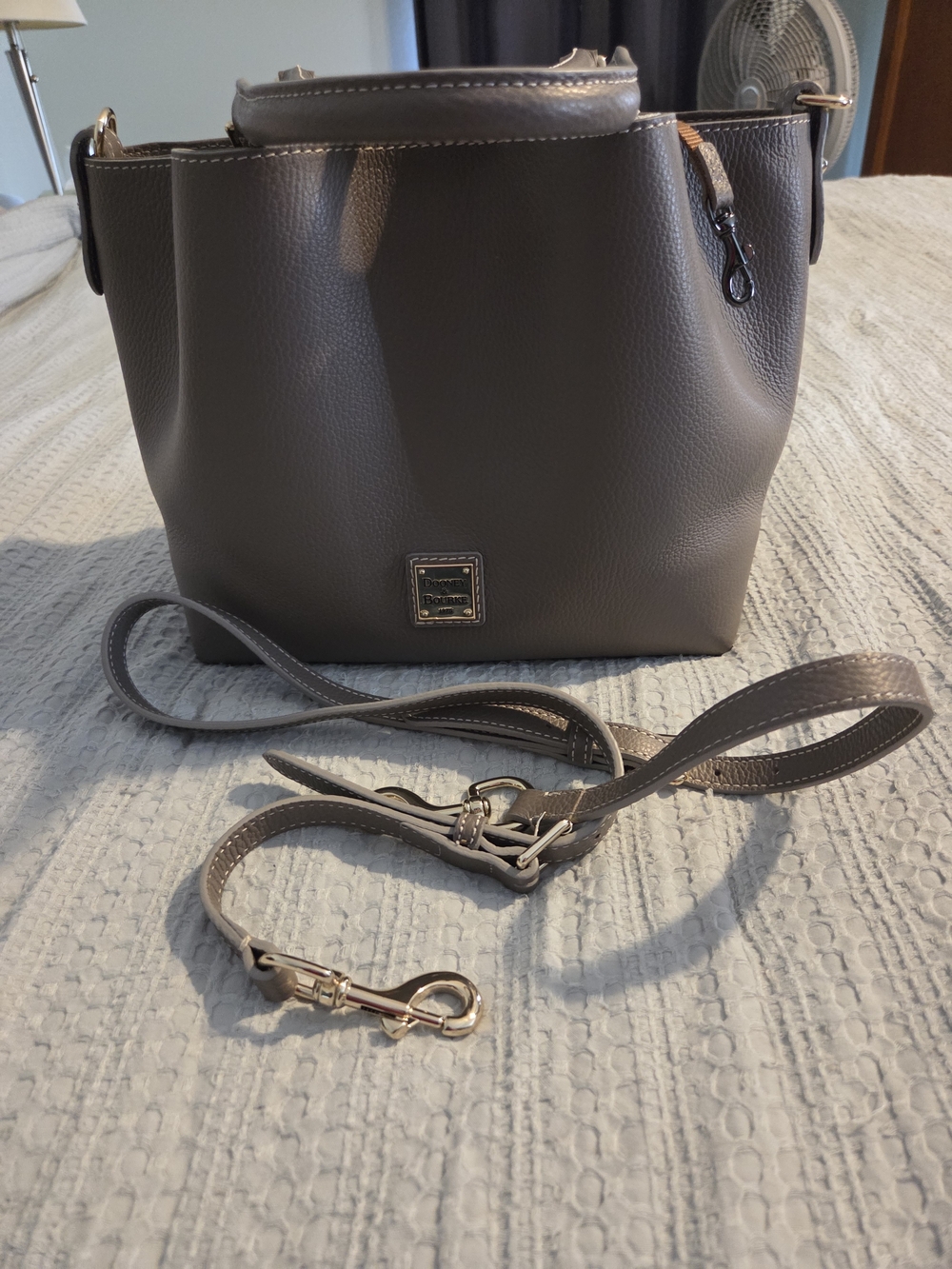 EUC Dooney & Bourke Lucca Leather Barlow In Elephant (Grey) - Picture 6 of 9